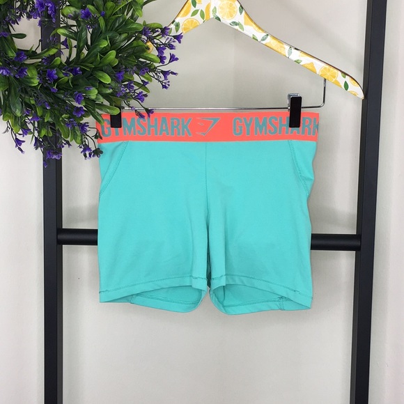 Gymshark Pants - Gymshark Mint Green & Orange Athletic Shorts